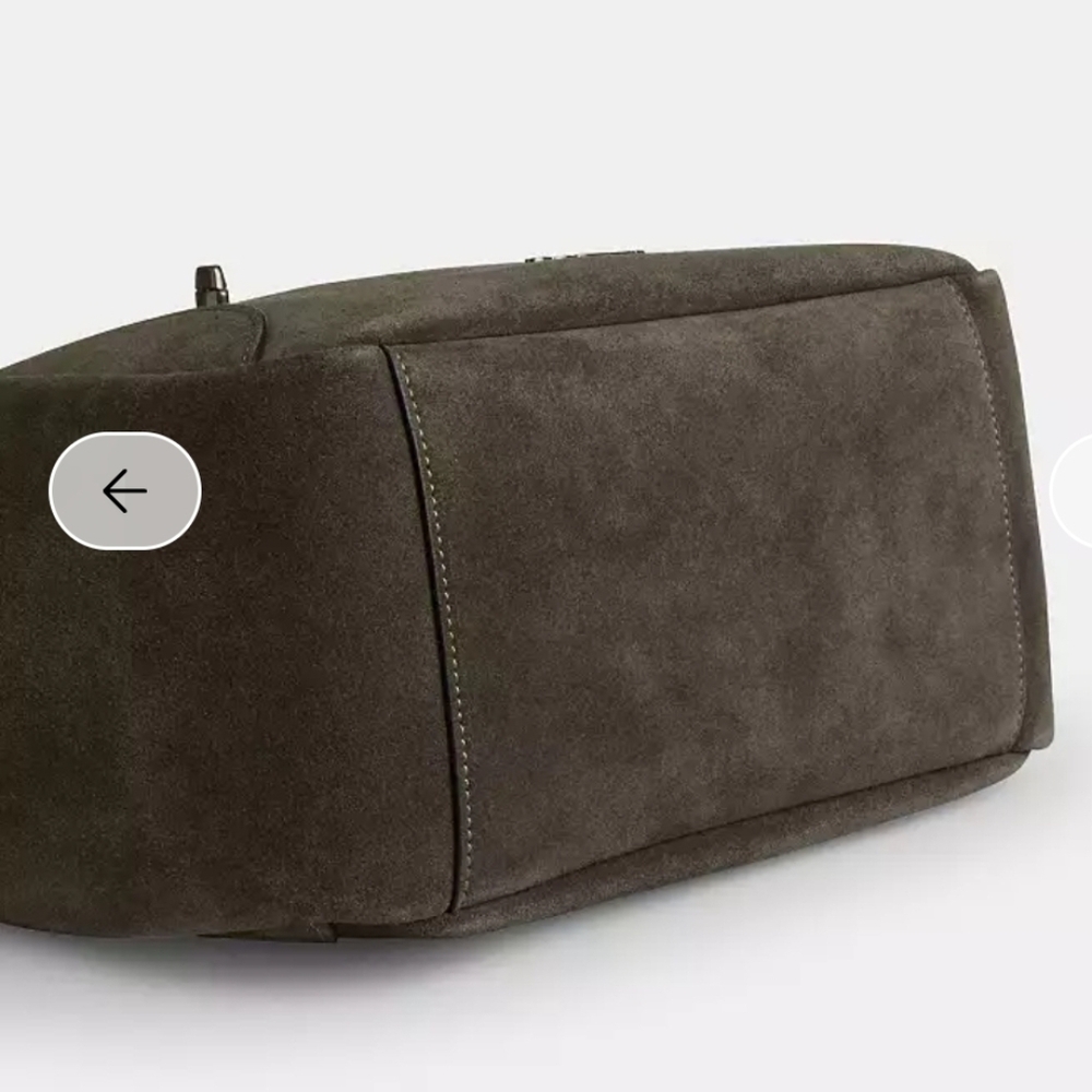 Coach Hadley Turnlock Tote Shoulder Bag In Suede - Picture 5 of 16